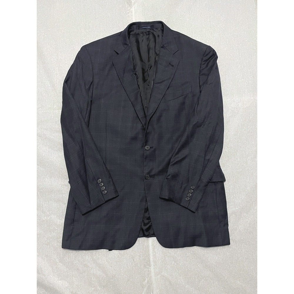 Joseph Abboud Loro Piana Mens Heather Gray Window Pane Blazer Sport Coat 44L